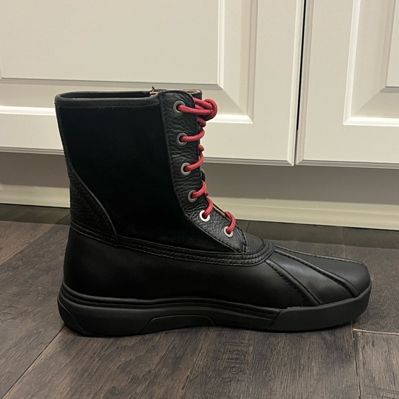 Polo Ralph Lauren Declan Winter Rain Duck Boots black leather Mens Size 8
